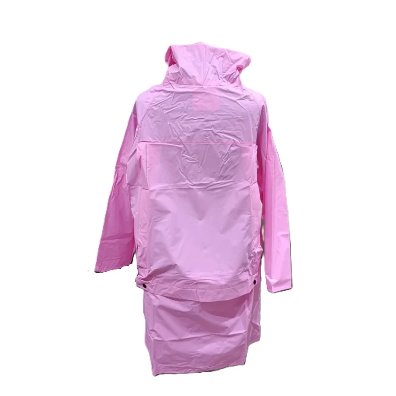 Classic Pink Kids Hooded Raincoat with School Bag Cover & Portable Pouch